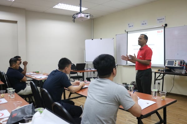 an image showing SLS Reliablity Specialist introducing the topic on Electrical Basics to participants