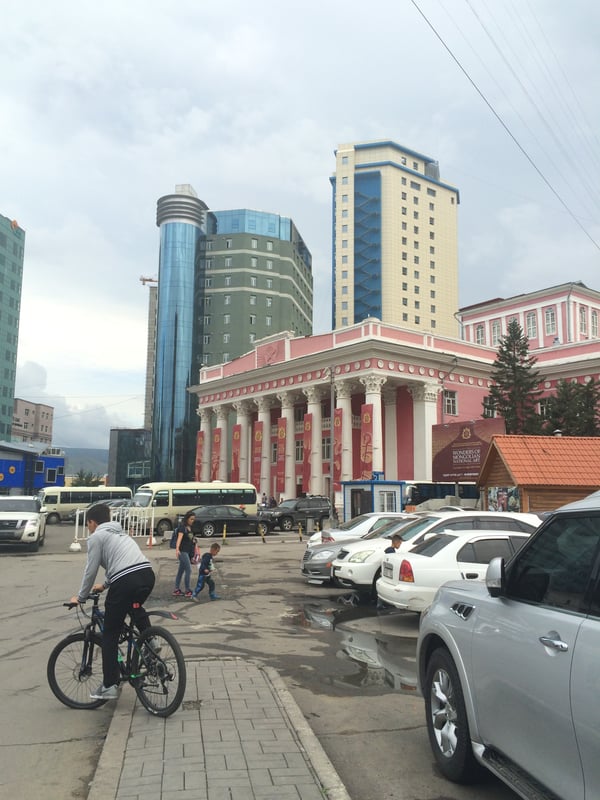 Image shows the street view of Ulaanbaataar