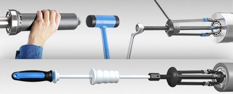 Image shows the oil injection method and the SKF TMMK combi kit series