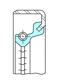 Illustration shows a cracked oil seal with a hardened sealing lip 