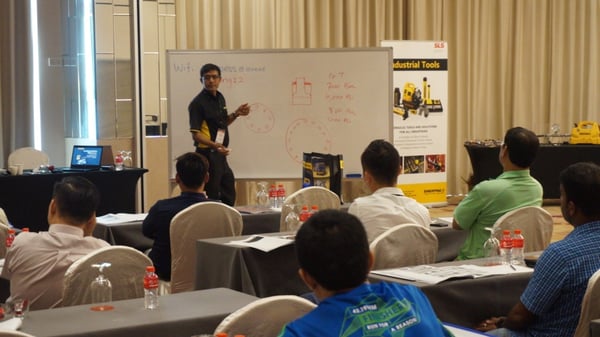 Image shows Enerpac SE Asia Bolting Sales Manager, Mr. Ramit Sharma delivering a topic on Enerpac bolting solution
