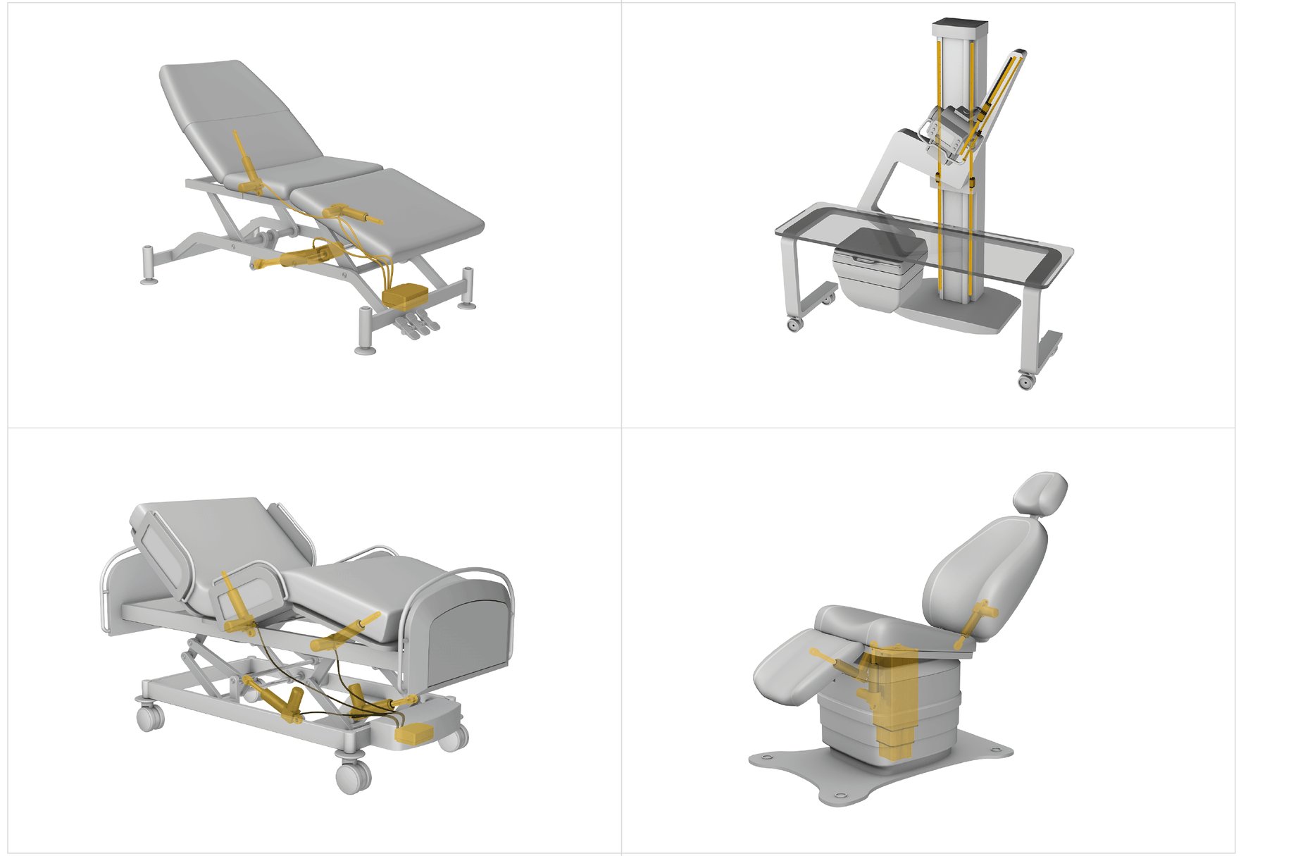 Electromechanical Actuators and Pillars for Optimal Patient Positioning