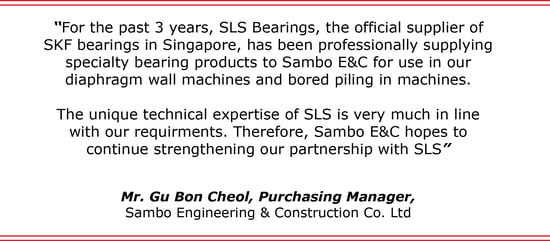 Image shows a testimonial by Sambo Engineering & Construction Co. Ltd