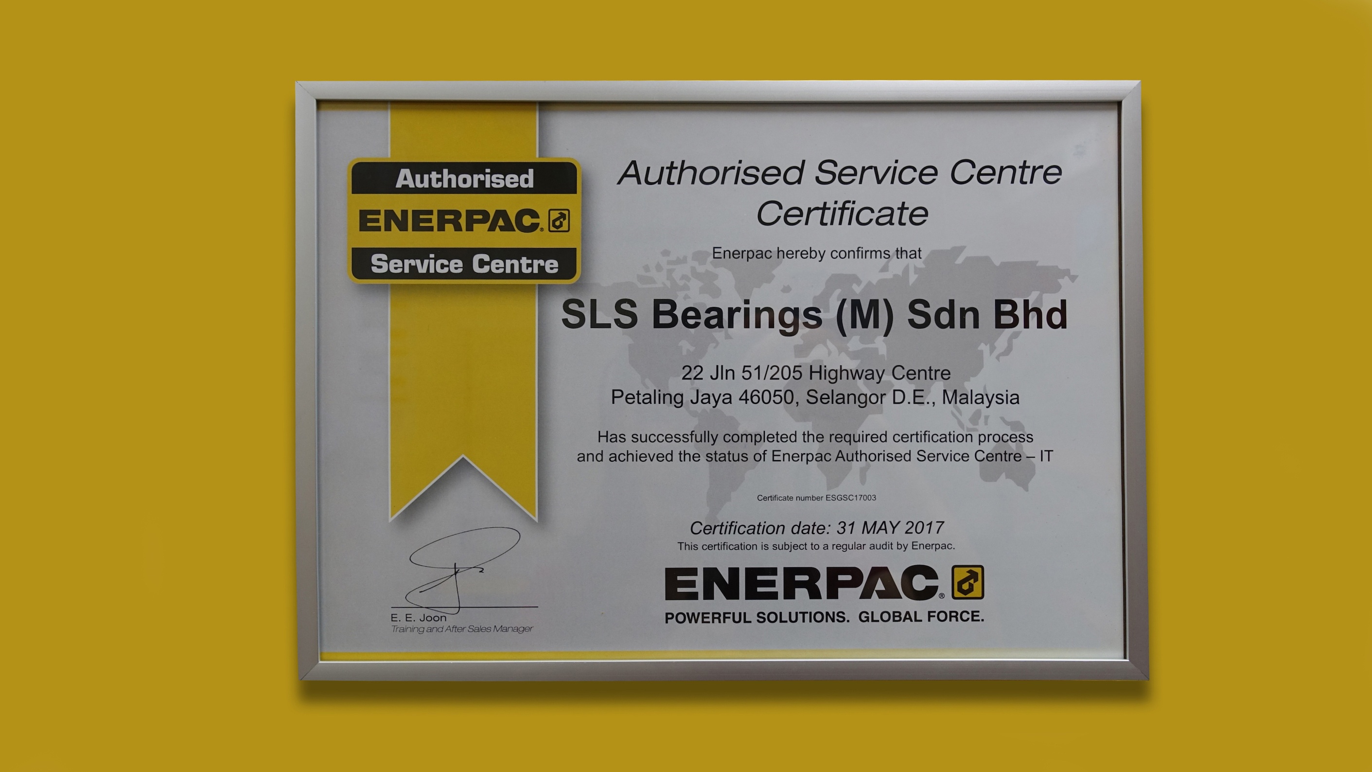 Enerpac_Authorized_Service_Centre_Certificate